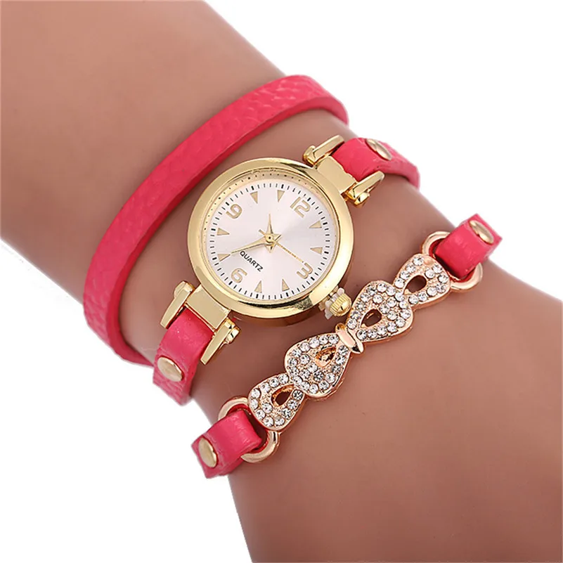 Women's watches brand luxury fashion ladies watch Analog Quartz leather watch strap Bling Diamond Bracelet Wrist Watch M21#N (8)