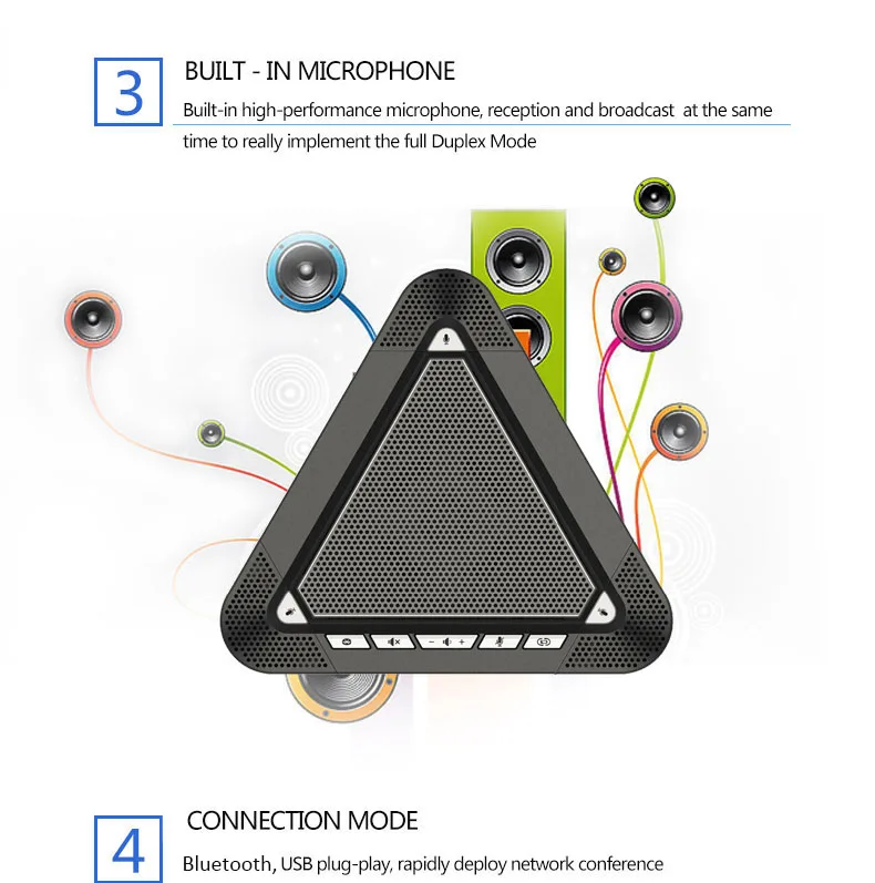 Tenveo A300B UC беспроводной Bluetooth динамик время и звонки, Музыка динамик мобильный динамик телефон