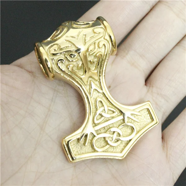 47g Heavy Golden Thor Hammer Pendant 316L Stainless Steel Fashion Cool