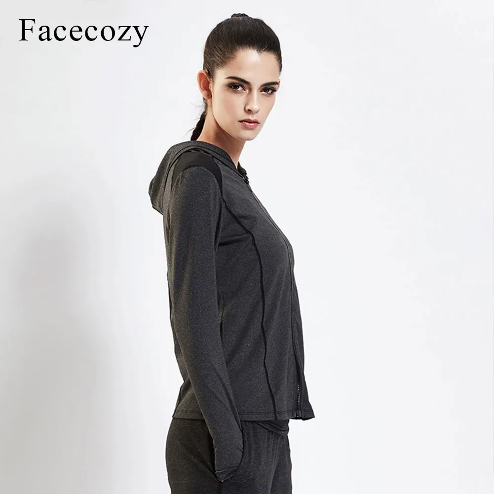 Facecozy женские весенние худи для йоги с длинным рукавом быстросохнущая дышащая