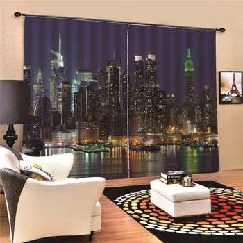

Night Scene Window Treatments 3d Curtains Kitchen Door For Bedroom Home Decoration Window Blinds Living Room Accessoires Bath