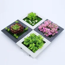 3D стикеры для растений на стену, домашний декор, настенные искусственные цветы, рамка, искусственные растения, настенная роспись, украшение для гостиной/свадьбы