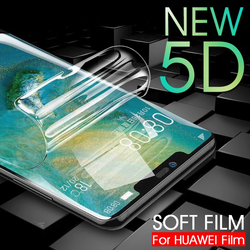 5D мягкая Гидрогелевая Защитная пленка для Huawei Mate 20 Pro P30 P20 Lite Полное покрытие Honor 8X