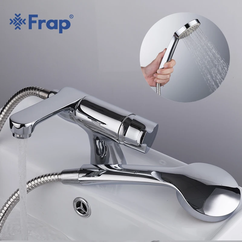 Frap 2018 новый смеситель для раковины в ванную комнату с ручным душем холодной и