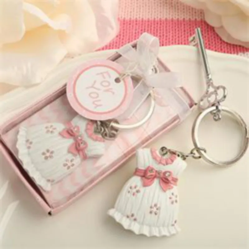 

10PCS Cute-As-Can-Be Key Chain Baby Girl Shower Favors Birthday Party Giveaway Kids Christening Gift