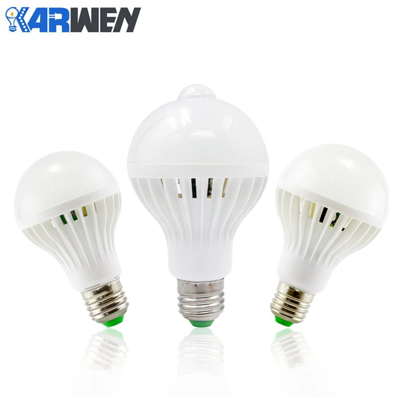 Светодиодная лампа KARWEN с ИК датчиком движения/звука E27 3 Вт 5 7 9 12 Вт|e27 3w|led lamplamp pir |