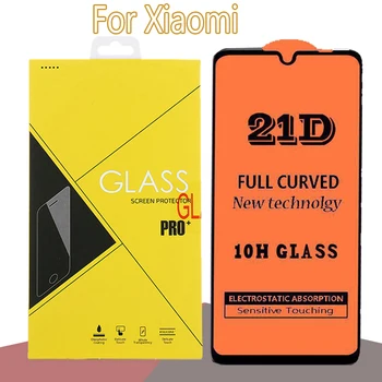 

1000pcs 21D Tempered Glass Full Cover Anti-Scratch For Xiaomi Redmi Note 9 Pro Max 8 8A 7 7A K30 Poco X2 Film With Yellow Box