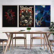 Slipknot Vintage Retro rock banda de música guitarra mate papel Kraft Poster pared pegatina hogar Decoración casa A4