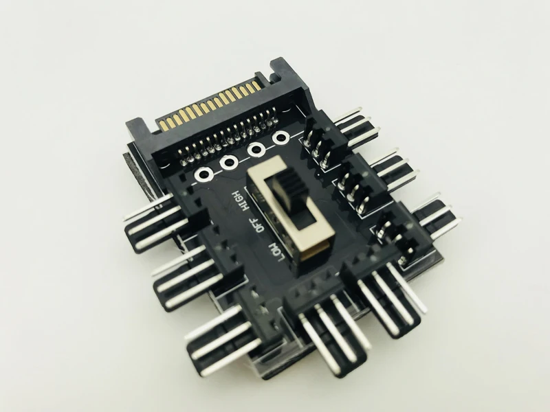 SATA 1 to 8Multi Way Splitter Cooler Cooling Fan Hub PC Computer 3pin 12V Power Socket PCB Adapter Power Supply for BTC Mining