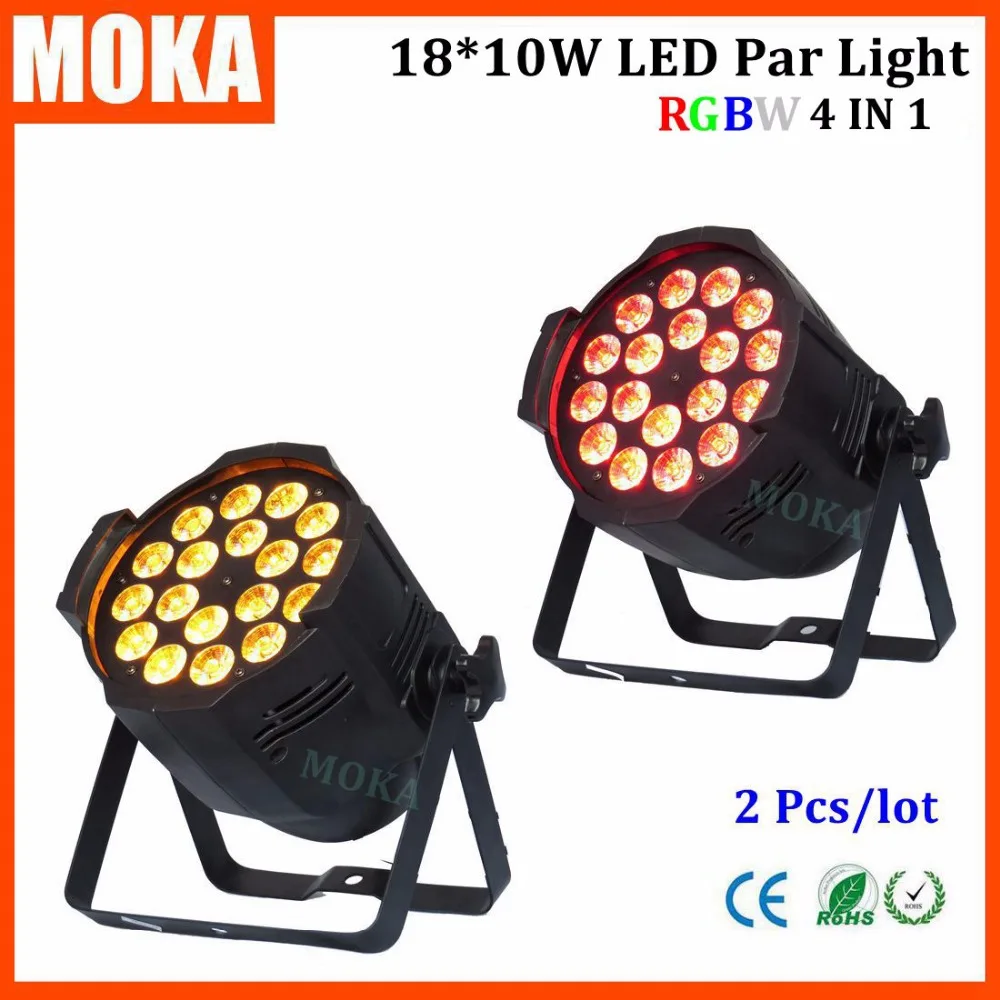 

2Pcs Par led RGBW 4 in1 led par 18*10W DMX LED Par Cans 64 LED Wash Lights strobe par light For Disco Club dj Party