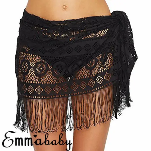 

Mons Fryer Swimming Dress Free Style Tassels Cover Ups Women Beach Bikini Swim Skirt Short Wrap Sarong Beachwear