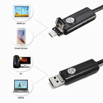 

USB Endoscope 6LED IP67 Waterproof Borescope Inspection Camera For Android Smart Phone PC Laptop with 1m-5m Flexible Cable