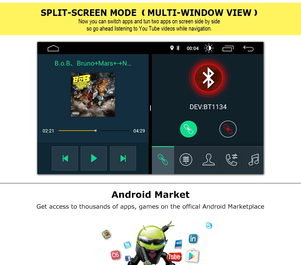 Sale 1 Din Android 9.0 Car DVD Multimedia For Chrysler 300C Jeep Grand Cherokee Jeep Compass Dodge Ram Sebring Radio GPS Navigation 13