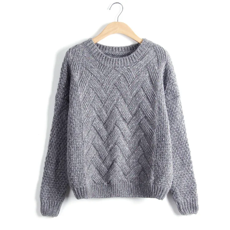 

women sweaters computer knitted O-neck pullovers ruchde solid female thick sweaters 2019 winter hot sale basic