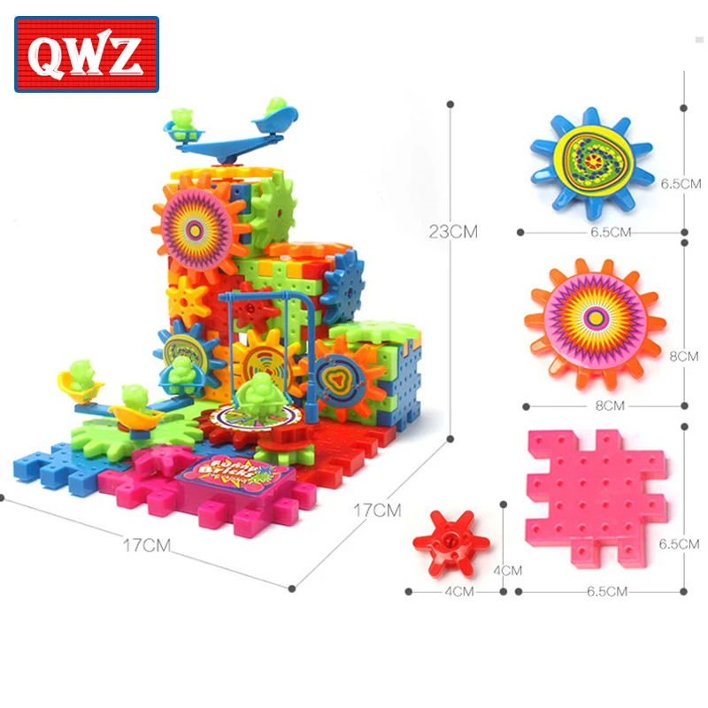 QWZ 81 шт. электрические шестерни 3D головоломки строительные наборы пластиковые
