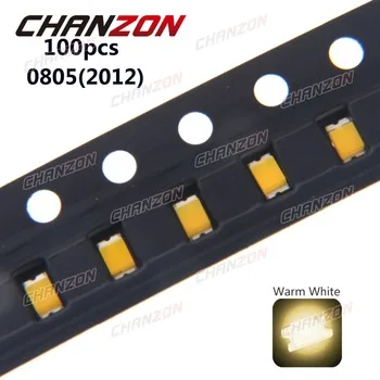 100pcs 0805 (2012) SMD Warm White Ultra Bright Surface Mount LED Chip Light Emitting Diode Lamp SMT Bead Electronics Components