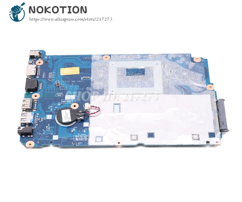 NOKOTION для lenovo ideapad 110-15IBR материнская плата для ноутбука SR2KN N3060 4 Гб ОЗУ 5B20L46211 CG520 NM-A801 основная плата