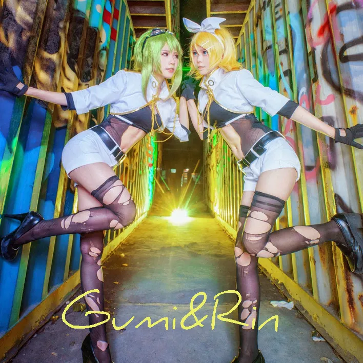 

[Customize]VOCALOID Transparent World GUMI RIN Cosplay Costume Anime Uniform Free Shipping
