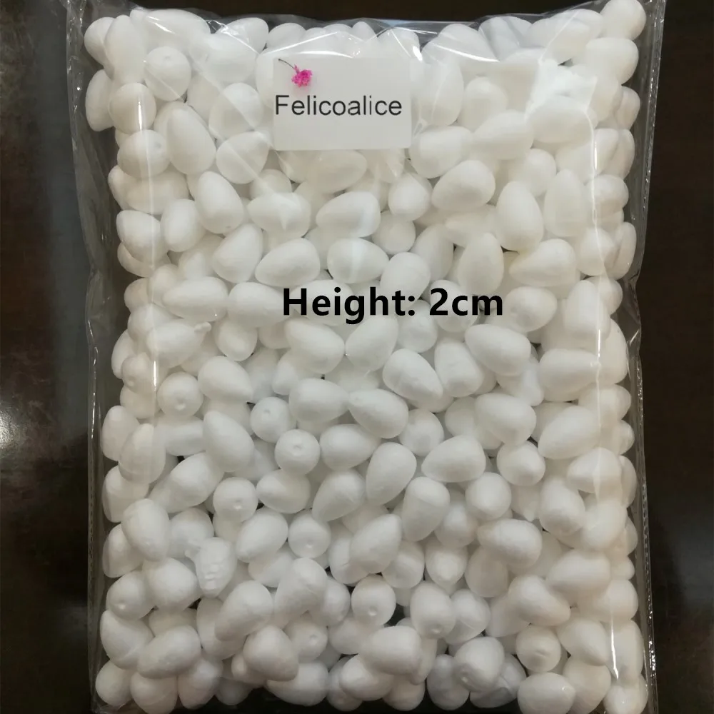 

2cm 80pcs White Water Drop Modeling Foam Rose Bud For Nylon Stocking Flower Accessories Polystyrene Styrofoam Buds