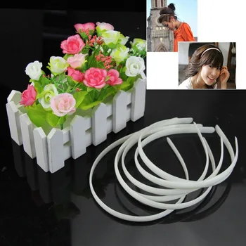 

60pc White Fashion Plain Lady Plastic Hair Band Headband No Teeth Hair DIY Tool