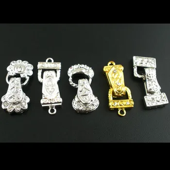 

5 Sets Mixed Rhinestone Magnetic Clasps Fit For Bracelets Diy Jewelry Making Findings Charms 18x3mm