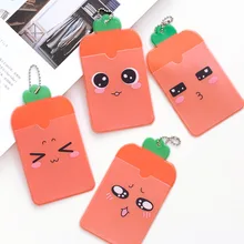 Новинка, милый двухслойный силиконовый чехол для карт с рисунком морковки из мультфильма, чехол для Id карты, визитница