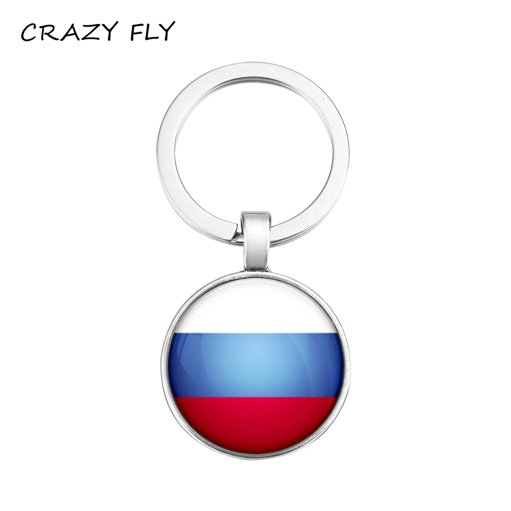 Сумасшедшие FLY модные Chaveiro брелок для ключей флаг России узор брелки Porte Clef