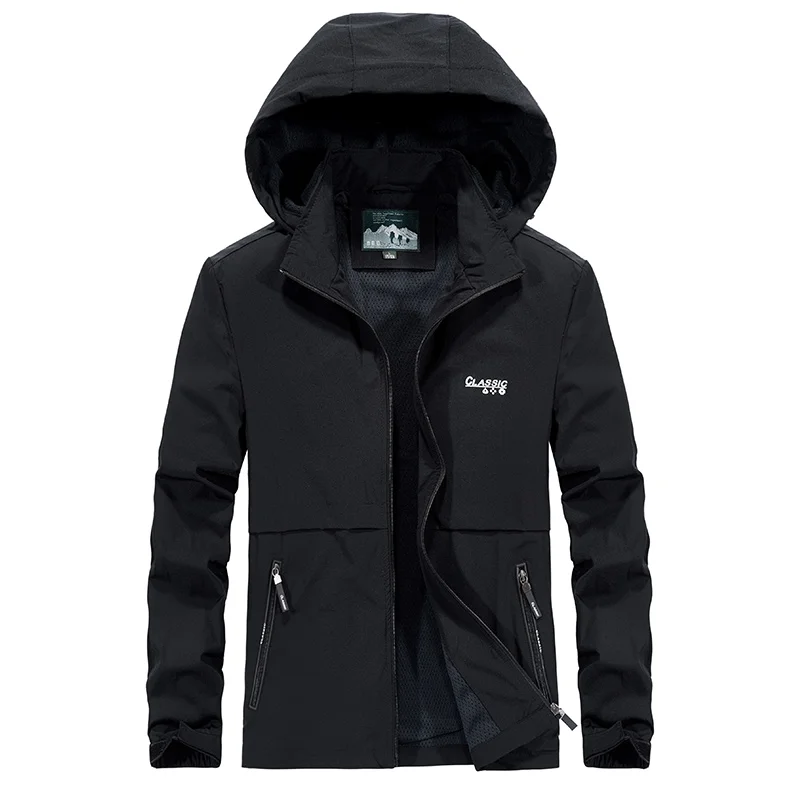 Windbreaker men brand men clothes 2018 trench coat outdoor jacket men camping hiking jacket men's sports wear plus size 7XL