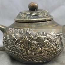 Китайский Китай Народной Культуры Handmade Старый Латунь Бронзовая Статуя чайник Скульптура