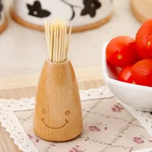 BF040 Домашняя мода смайлик деревянная зубочистка держатель 6*3,5 см