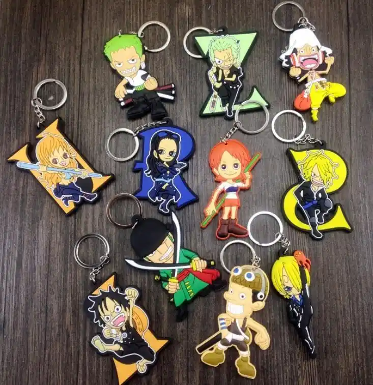 ワンピースルフィチョッパーエース両面チェーン手作りpvcキーホルダー漫画飾り飾るリングリングキーチェーン キーホルダー Aliexpress