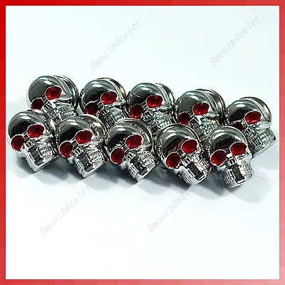 

"10 X Chrome SKULL License Plate Frame Screw Screws Bolt for car accessories