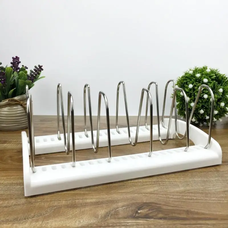 

1Pcs Stainless Steel Pan Pot Cover Lid Rack Stand Spoon Holder Stove Organizer Storage Dish Rests Adjustable Storage Rack
