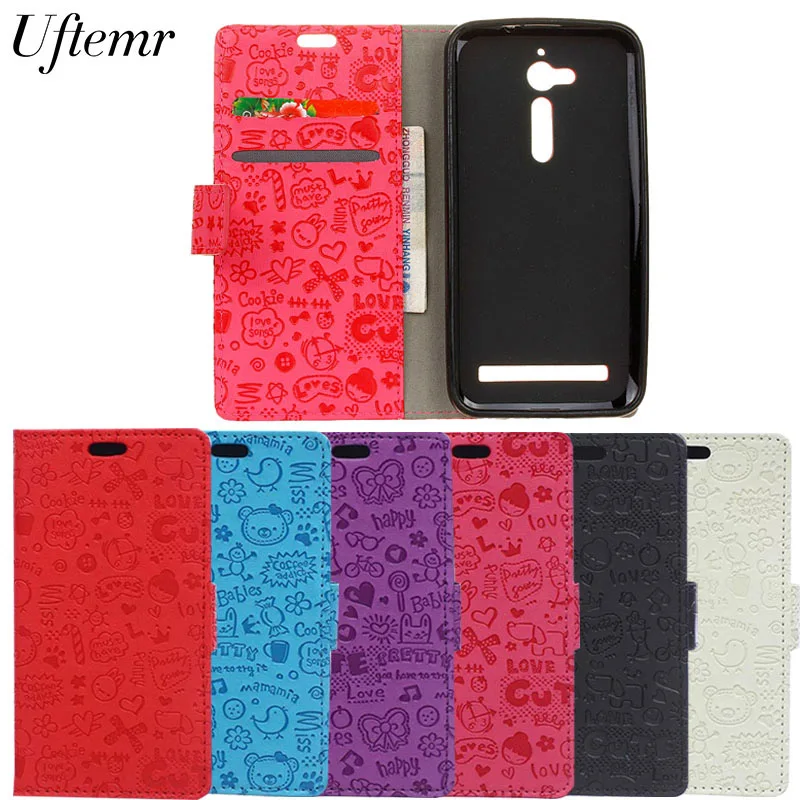

Uftemr Case For Asus ZenFone Go ZB500KL ZB500KG ZB452KG ZB450KL Magic Girl Cartoon Cover case Flip Wallet PU leather funda shell