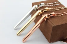 2016 Nueva Moda Rebelde Colgante Collar con Cadena de Latón Delicada Dot Prisma Palo Largo Collar Joyería Famosa Marca