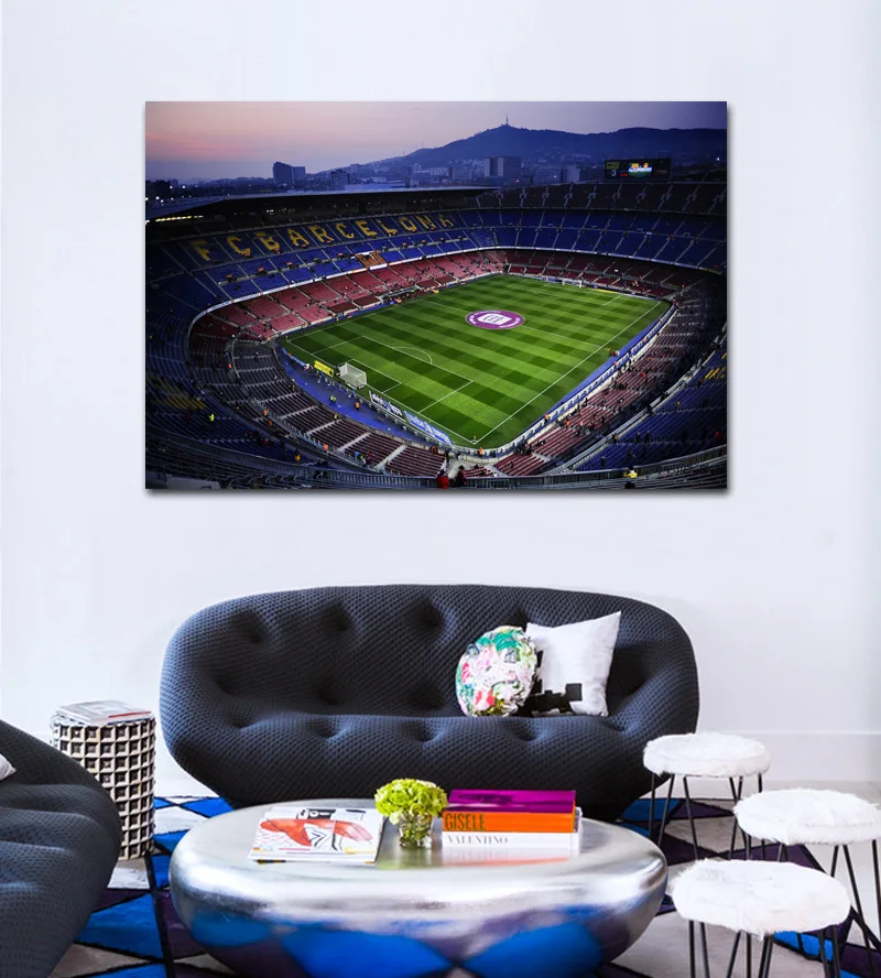 

Nou Camp Stadium football field YR367 living room home wall art decor wood frame fabric posters