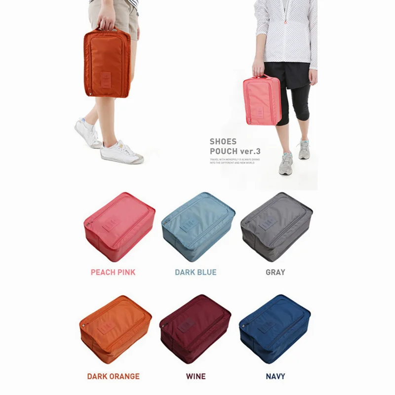 

Convenient Travel Storage Bag Nylon 6 Colors Portable Organizer Bags Shoe Sorting Pouch multifunction