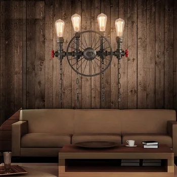 

Loft Style Water Pipe Lamp Industrial Edison Wall Sconce Antique Vintage Wall Light Fixtures For Indoor Lighting Lampara