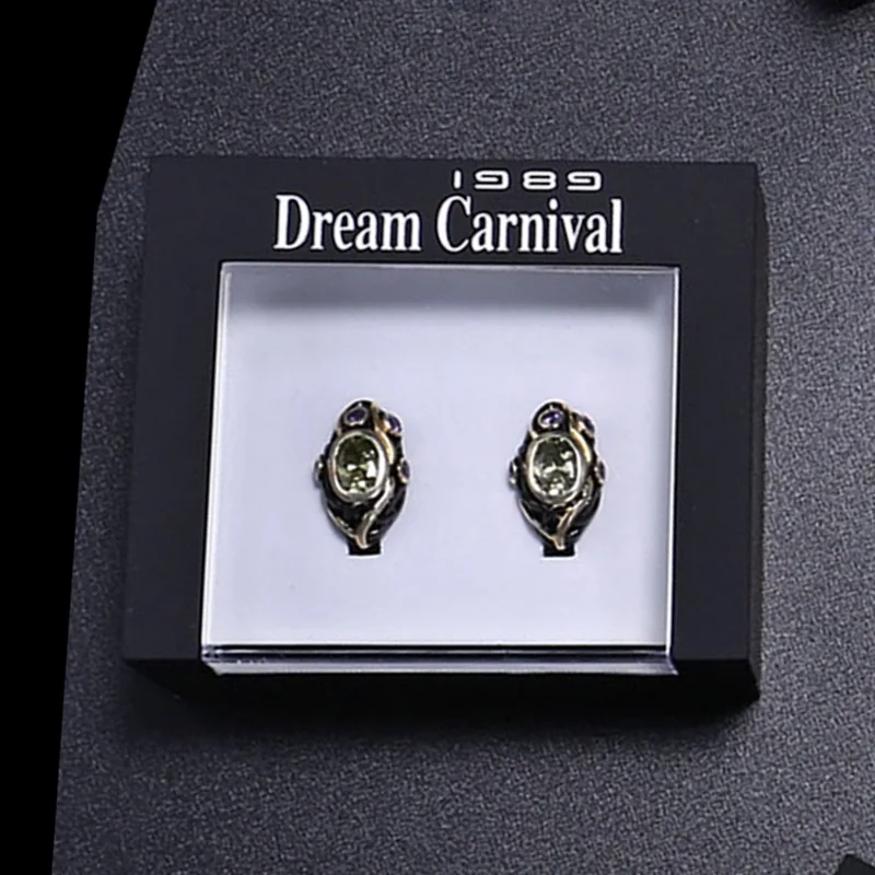 DreamCarnival 1989 роскошная черная Подарочная коробка для ожерелья с подвесками Кольцо Серьги Браслет УФ покрытие прозрачное окно высокое качество - Цвет: For Stud Earrings