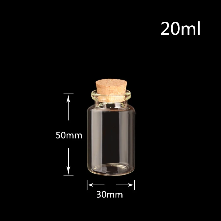 20 мл стеклянные флаконы с пробковой бутылкой 30*50 мм Бутылка для хранения сухих товаров diy Стеклянная бутылка для желаний товары для дома 20 шт./лот