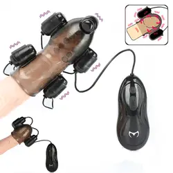 Пениса вибрационный Extender вибратор головки задержки стимулятор упражнения рукав мужской мастурбатор Пуля Вибратор для взрослых