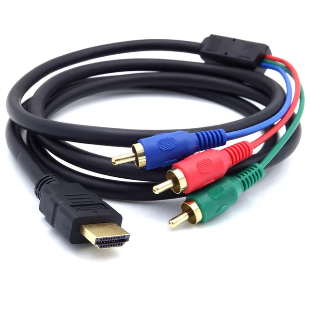 HDMI para AV cabo HDMI Para Adaptador RCA Component Video Converter Cable 3 3RCA 3FT 1 m Audio