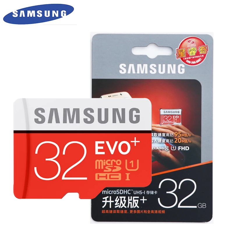  SAMSUNG Original New EVO Plus 32GB Micro SD Memory Card Class10 TF/SD Cards C10 R95MB/S MicroSDHC U