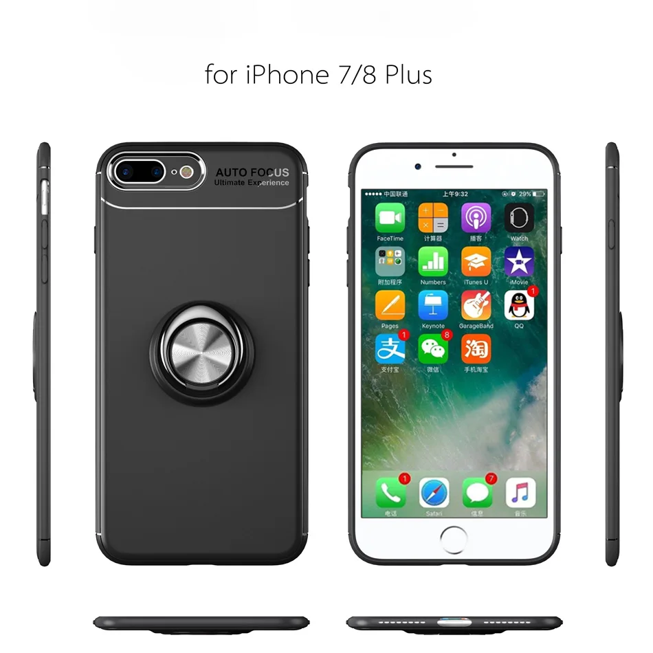 360 полный защитный чехол для телефона iPhone 8 Plus бампер Apple 7 Мягкий из ТПУ с