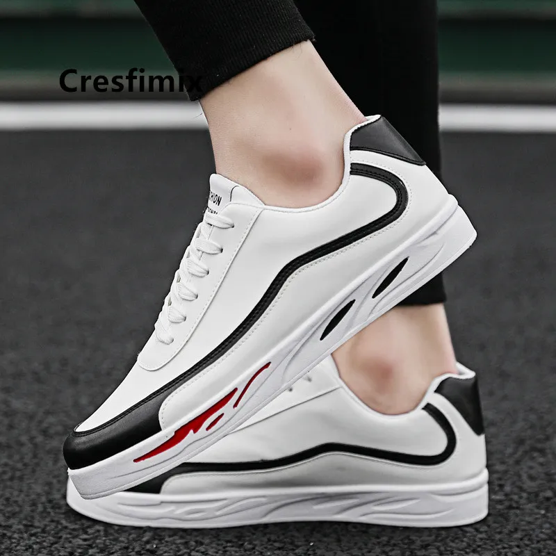 

Cresfimix Male Fashion Plus Size White Pu Leather Shoes Men Cool Anti Skid Black Comfortable Spring Shoes Zapatos Hombre E5030