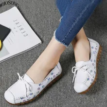 WHOSONG Spring women flat real leather shoes slip on ballet flats ballerines flats woman shoes moccasins loafers shoes m07 timetang genuine leather shoes women solid loafers women flats ballet spring summer flat shoes woman moccasins factory outlet