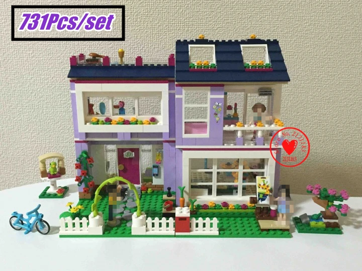 

New Heartlake Friends Emma's House fit legoings Friends figures city house Building Blocks Bricks 41095 gift kids girls diy toys