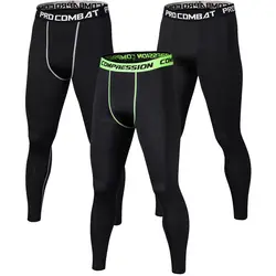 2019New мужские компрессионные брюки для бодибилдинга штаны для бега фитнес быстросохнущие обтягивающие леггинсы мужские чистые цветные