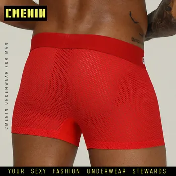 

CMENIN Men Underwear Sexy Gay Men Boxer Shorts Cueca Male Panties Mesh Underwear Boxers Men Cotton Mens Under Wear OR207