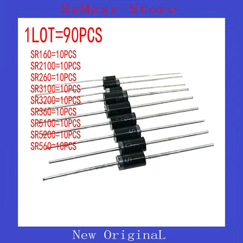 1 партия = 90 шт. диод SR160 SR2100 SR260 SR3100 SR3200 SR360 SR5100 SR5200 SR560 9 ценностей X 10 | Обустройство